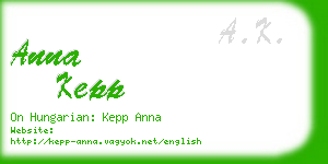 anna kepp business card